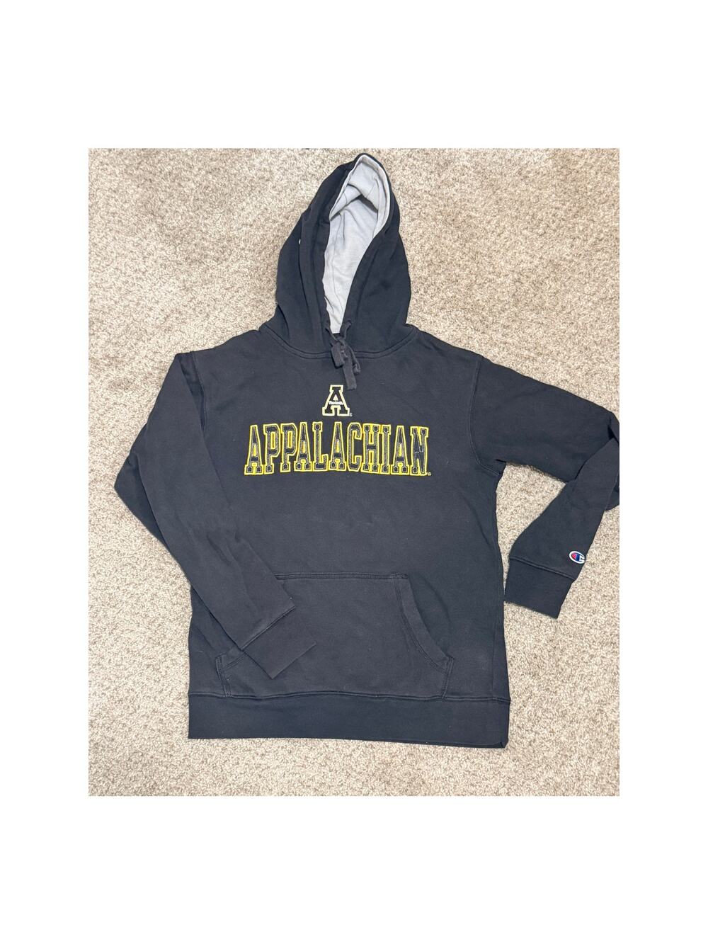 Champion App State Mountaineers Lightweight Hoodie Pullover Men’s Small Black